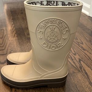 Dior Beige Rain Boots